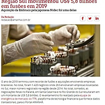 Regio Sul movimentou US$ 5,8 bilhes em fuses em 2019